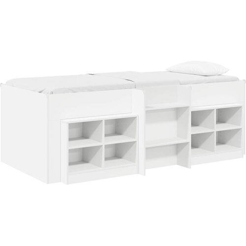  Loft krevet s ormarom s policom 3 kom. Bijela Konstruirano drvo 98.5 x 200 cm Slike