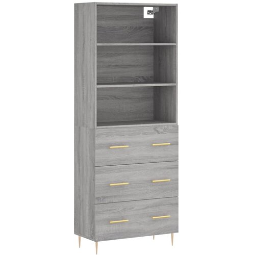 Maison Chic Visoka Komoda - Predalnik siva sonoma 69,5x34x180 cm inženirski les, (21719529) Slike