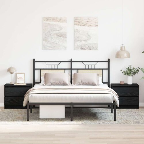  Noćni ormarić 2 kom Crni Hrast 50x40x43 5 cm Odlična &amp;Scaron;porkast Slike