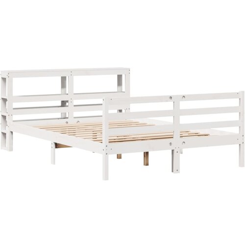 vidaXL Posteljni okvir z vzglavjem bel 120x190 cm trdna borovina, (21292431) Cene