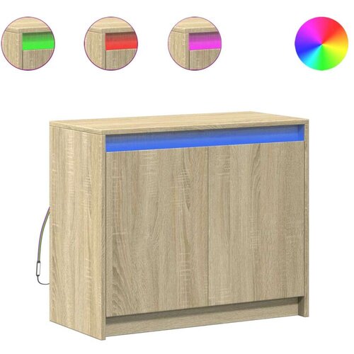 VidaXL Komoda s LED boja hrasta sonome 72x34x61 cm konstruirano drvo Slike