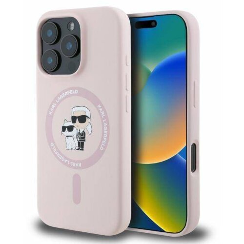 Karl Lagerfeld originalen ovitek magsafe iphone 16 pro - full bodies - roza - KLHMP16LSCMKCRHP Slike