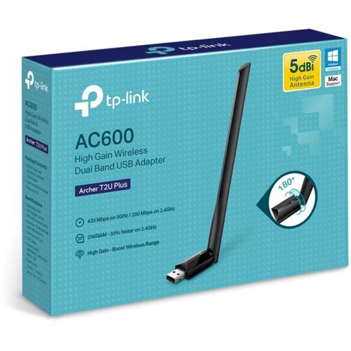 Tp-link AC600 Archer T2U Plus bežični Dual-Band USB adapter 200Mbps/433Mbps (2.4GHz/5GHz) Cijene