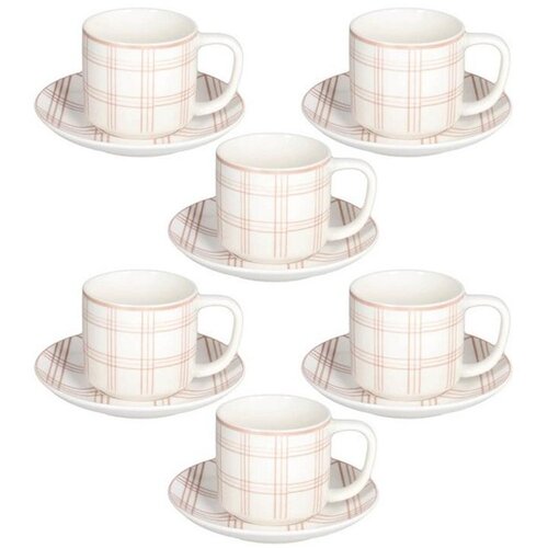 Easy Life Set skodelic s podstavkom, porcelan, 220 ml, 6 kos Slike
