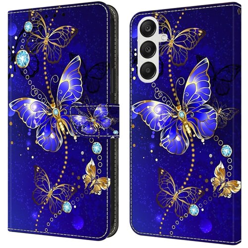 SUNSKY Eleganten etui ovitek za Samsung A35 5G, Modri metulj Cene