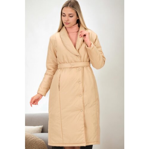 Dewberry Z6688 WOMEN&amp;#039;S COAT-BEIGE-1 Slike