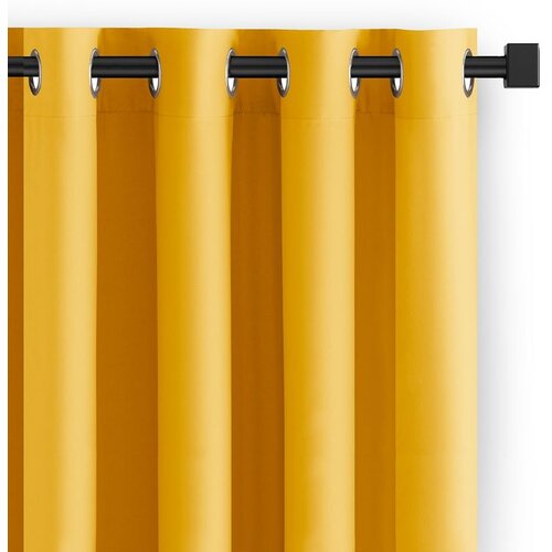Restilo curtain CARLI color mustard plain style classic silver eyelets type of material - textiles oxford 200x250 Cene