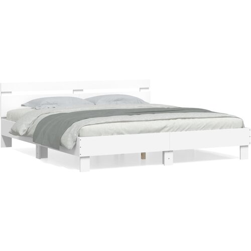 VidaXL Okvir kreveta s uzglavljem bijeli 180x200 cm konstruirano drvo Slike