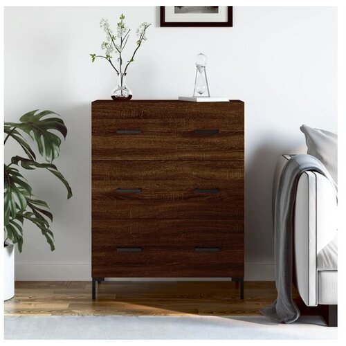VidaXL Komoda rjavi hrast 69,5x34x90 cm inzenirski les Slike