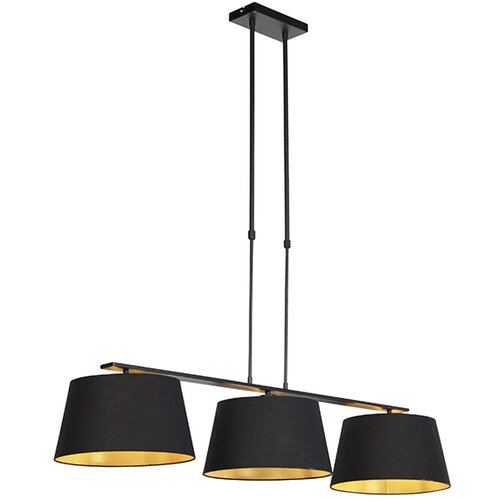 QAZQA Viseča svetilka z bombažnimi odtenki črna z zlatom 32cm - Combi 3 Deluxe Cene