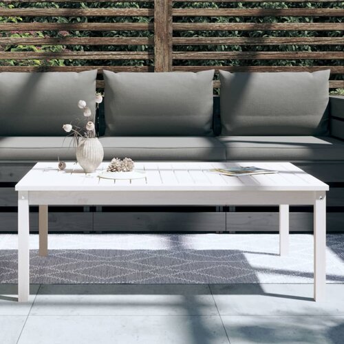  Vrtni stol bijeli 121x82,5x45 cm od masivne borovine Slike