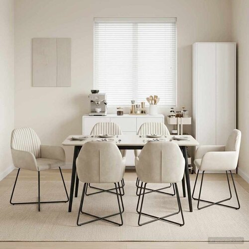  Trpezarijske stolice 6 pcs Bar&scaron;un Krem 55 x 50 x 84 cm Cijene