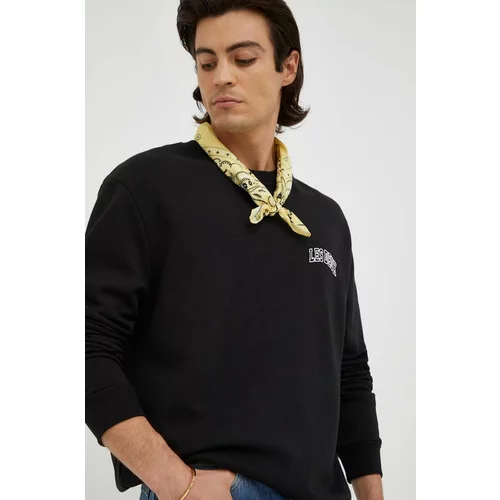 Les Deux Bombažen pulover Blake moški, črna barva