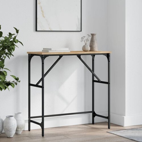 vidaXL Konzolna mizica sonoma hrast 75x32x75 cm inženirski les Cene