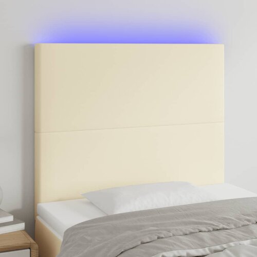 vidaXL LED uzglavlje krem 90x5x118/128 cm od umjetne kože Cijene