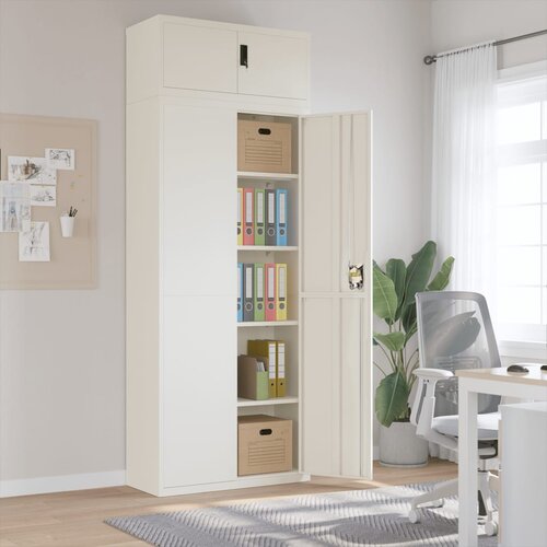 The Living Store Arhivska omara bela 90x40x240 cm jeklo - Arhivska Omara, (21836495) Cene