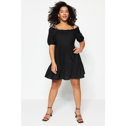 Trendyol Curve Plus Size Dress - Black - Skater Slike