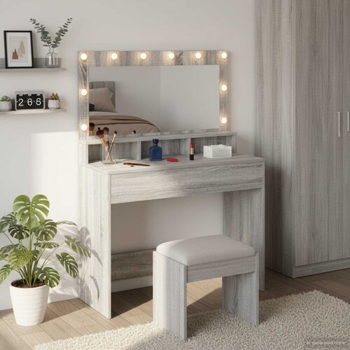  Toaletni stol Siva Sonoma 100 x 41 x 135 cm Konstruirano drvo Cene