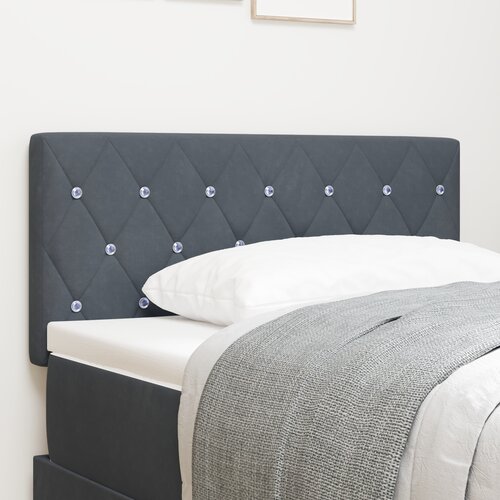 vidaXL LED Naslonjalo Kristalno Gumbasto Temno Sivo 90 cm Velvet, Naslonjalo Kristalno Gumbasto Temno Sivo 90 cm Velvet Cene