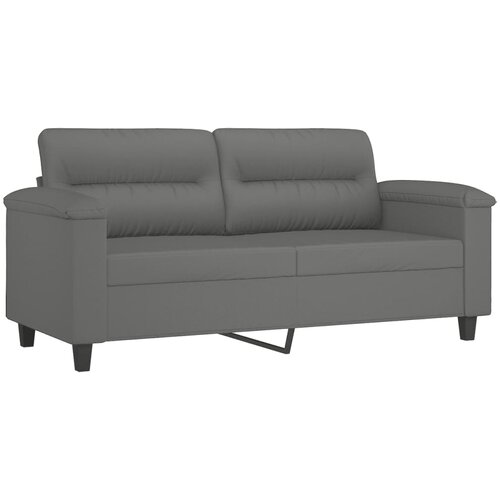  3-dijelni set sofa s jastucima tamnosivi od mikrovlakana Slike