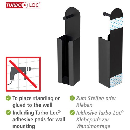 Wenko 26059100 - Držač rolni AGIRA 12x54 cm, crne boje Slike