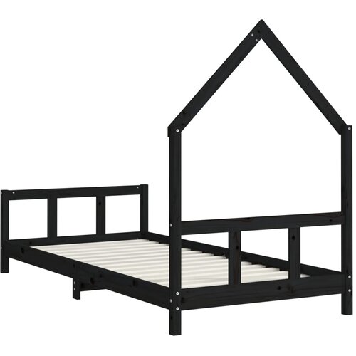  Okvir za dječji krevet crni 90 x 190 cm od masivne borovine Slike