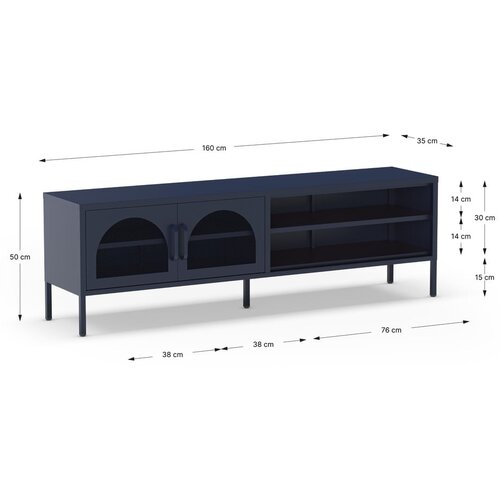 Marckeric Tamno plava TV komoda 160x50 cm Diora &amp;ndash; Slike