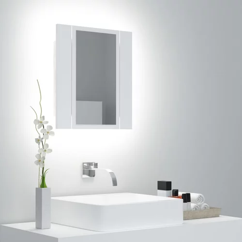 vidaXL LED kopalniška omarica z ogledalom bela 40x12x45 cm