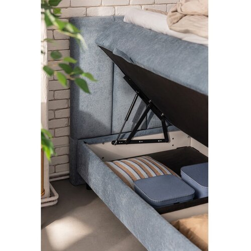 Bonami Selection Modra boxspring postelja s prostorom za shranjevanje 160x200 cm Elva Bold &amp;ndash; Slike