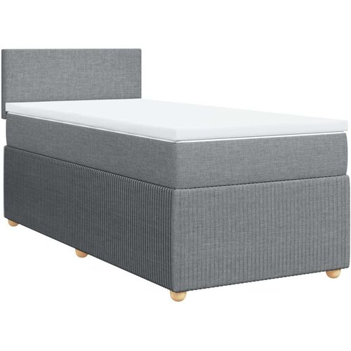 VidaXL Krevet s oprugama i madracem svjetlosivi 100x200 cm od tkanine Slike