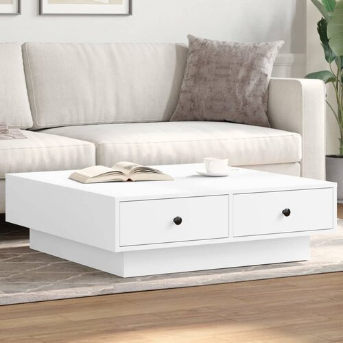 vidaXL Klubska mizica bela 90x90x28 cm iverna plošča Cene