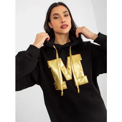 Fashion Hunters Women's Black Hoodie Letter M