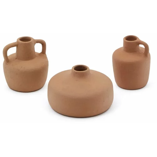 Kave Home Narančaste vaze u setu 3 kom od terakote (visina 6 cm) Sofra –