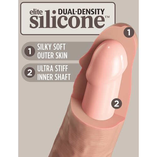 Pipedream King Cock Elite 8" Vibrating Silicone Dual Density Cock Light Cene