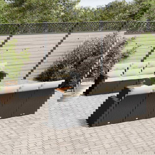 vidaXL 8-dijelni set vrtnih sofa od poliratana s jastucima crni Cijene