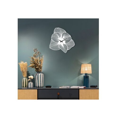 WALLXPERT dekorativni metalni zidni sat azalea bela boja Cene