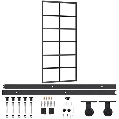  Klizna vrata s priborom ESG staklo i aluminij 90 x 205 cm Slike