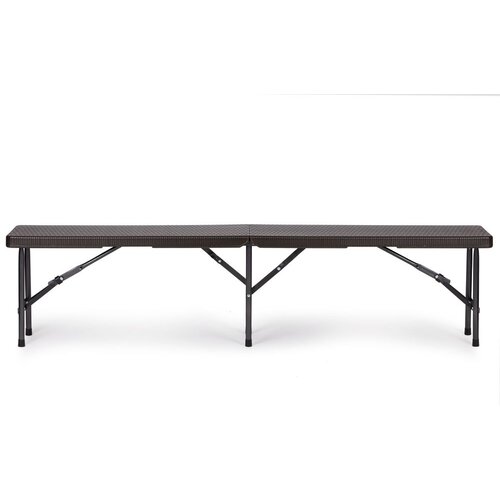 Modern Home catering stol 180 cm + 2 klupe - smeđi rattan Slike