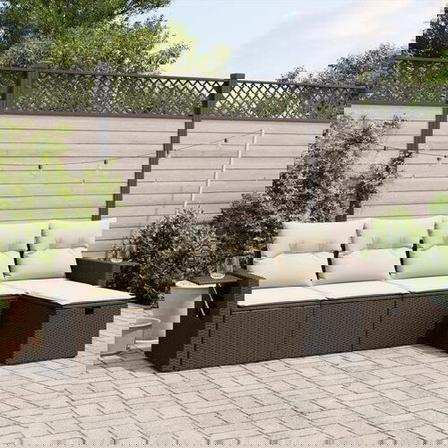 vidaXL 5-dijelni set vrtnih sofa s jastucima poliratan smeđi Cijene