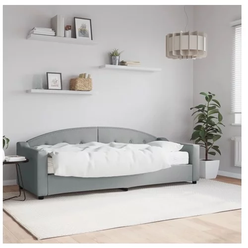 vidaXL Dnevna postelja z vzmetnico svetlo siva 80x200 cm bla