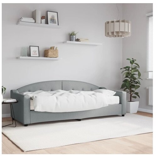 vidaXL Dnevni krevet s madracem svjetlosivi 80 x 200 cm od tkanine Cene