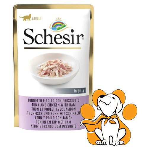 Schesir cat Tuna And Chicken With Ham 85g, Vlažna Hrana Za Odrasle Mačke Cene