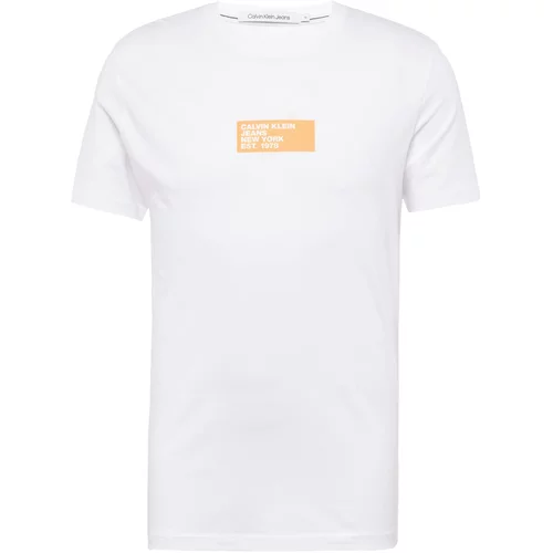 Calvin Klein Jeans Majica narančasta / bijela