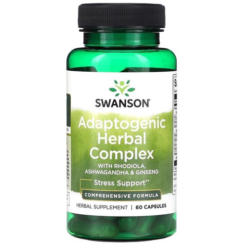 Swanson Rhodiola, Ashwagandha &amp;amp; Ginseng, 60 kapsula Slike
