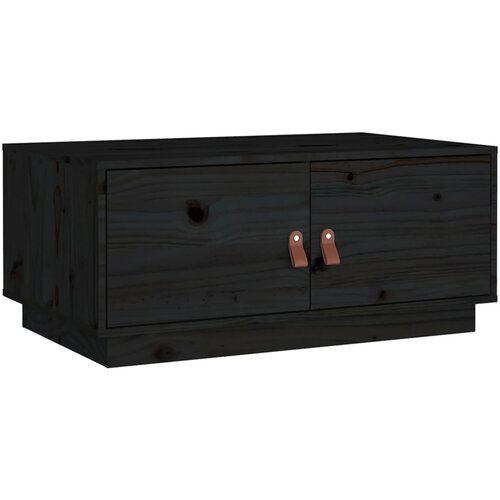 Maison Chic Klubska mizica - kavna mizica - Nizka mizica črna 80x50x35 cm trdna borovina, (21753578) Slike