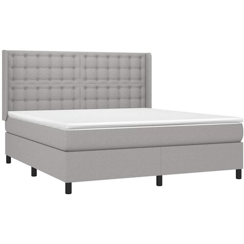  Krevet box spring s madracem svjetlosiva 160x200 cm tkanina Slike