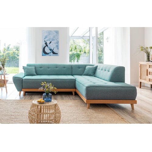 Miuform Turkizna raztegljiva kotna sedežna garnitura (desni kot) Dazzling Daisy – Cene