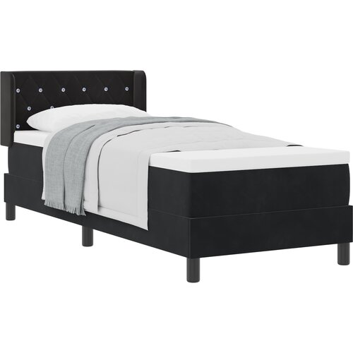 vidaXL Boxspring - Krevet s oprugama i madracem Crni 100x200 cm Baršun Crna Cijene