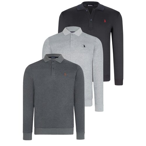Dewberry TRIPLE SET V4007 MEN'S SWEATSHIRT-NAVY-ANTHRACITE-GREY Cijene