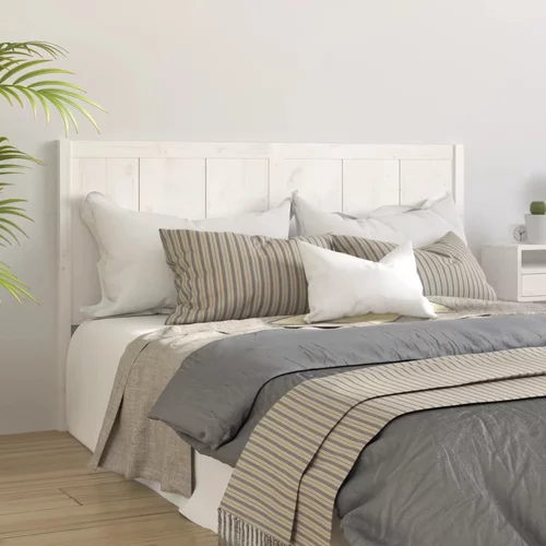  Uzglavlje za krevet bijelo 165,5x4x100 cm od masivne borovine